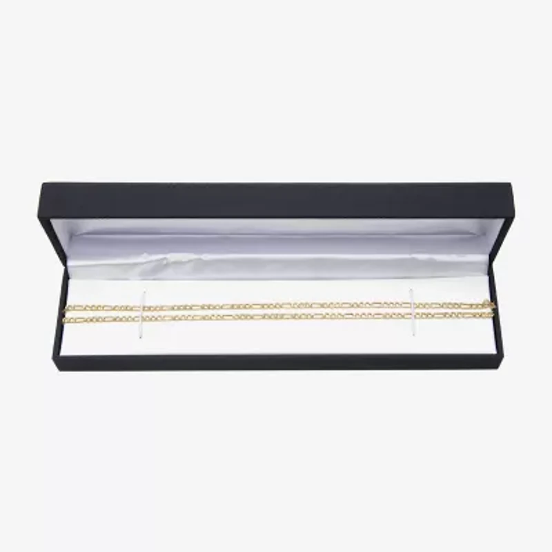 10K Yellow Gold 2.9mm 20-22" Semi-Solid Figaro Chain