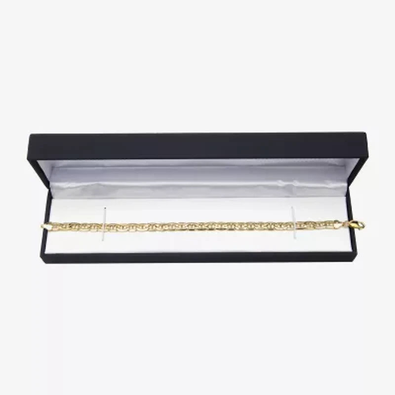 10K Yellow Gold 9" Hollow Mariner Chain Bracelet