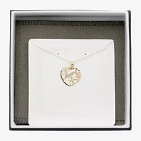 "Mama" Womens 10K Tri-Color Gold Heart 18 Inch Pendant Necklace