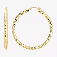 14K Yellow Gold Diamond-Cut 50mm Hoop Earrings