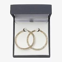14K Yellow Gold Diamond-Cut 50mm Hoop Earrings
