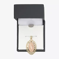 Womens 14K Gold Lady of Guadalupe Oval Pendant