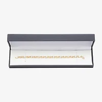 "Hearts & Kisses" Womens 10K Tri-Color Gold Hollow Heart 7.25 Inch Link Bracelet