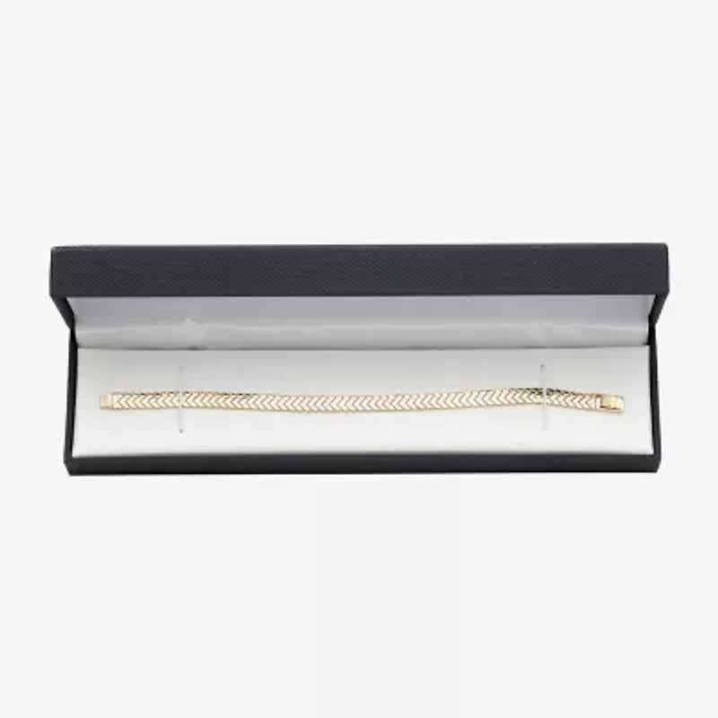 Womens 10K Gold Solid 7.5 Inch Link Bracelet