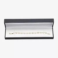 Womens 10K Gold Heart Charm Bracelet