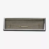 Womens 10K Gold 7.25 Inch Solid Link Heart Chain Bracelet