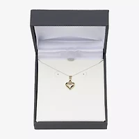Girls 14K Gold Heart 13 Inch Pendant Necklace