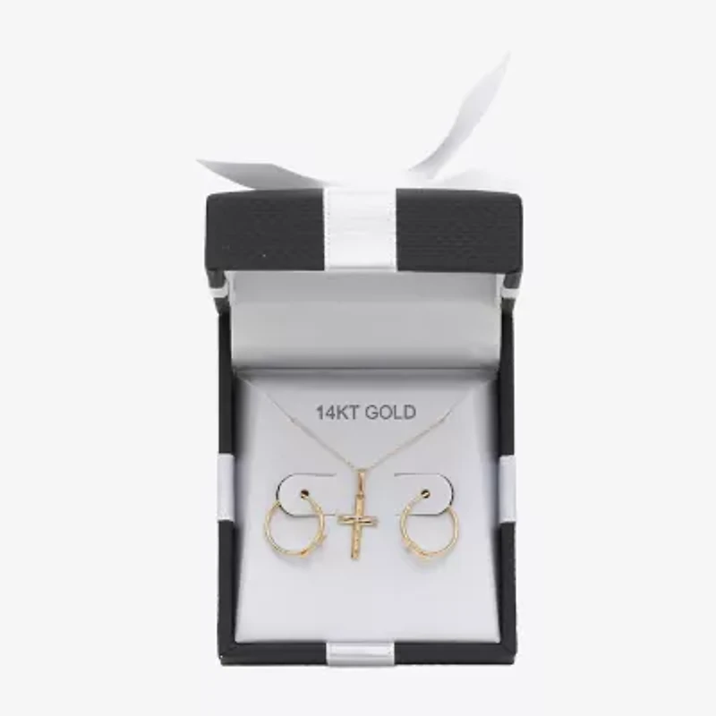Girl's 14K Gold Cross 2-pc. Jewelry Set