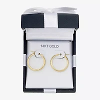 14K Gold Thick Hoop Earrings 