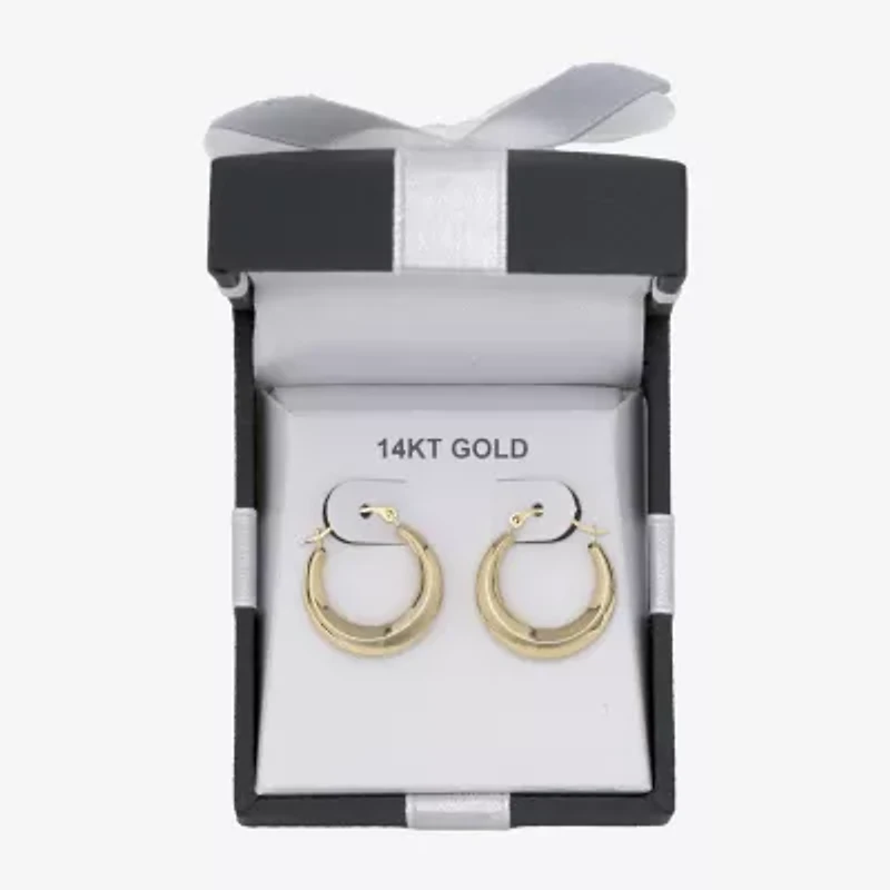 Womens 14K Gold 17mm Round Hoop Earrings