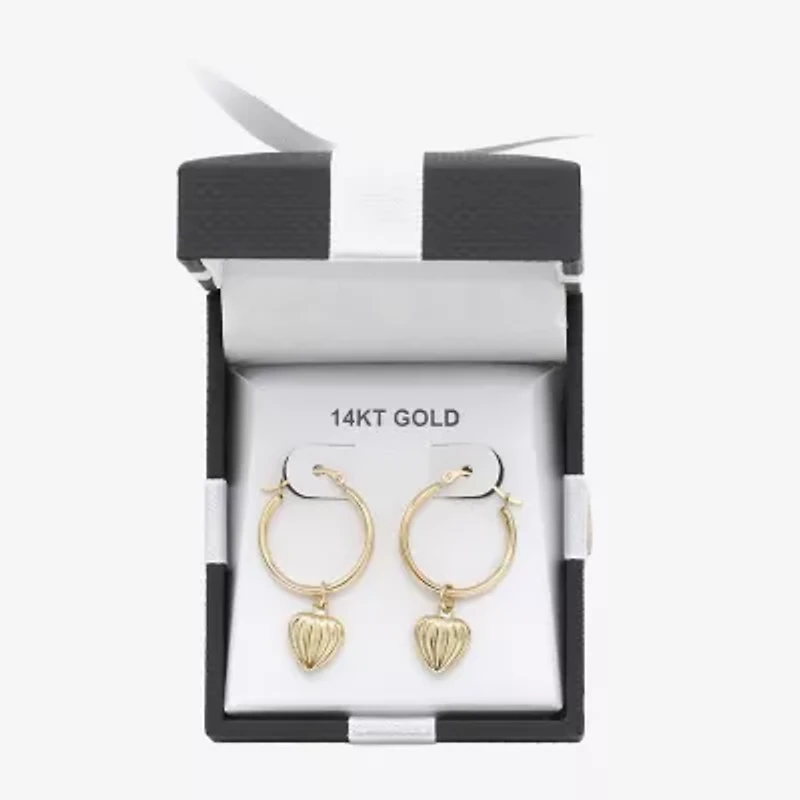 Womens 14K Gold 30mm Round Hoop Earrings