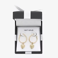 Womens 14K Gold 30mm Round Hoop Earrings
