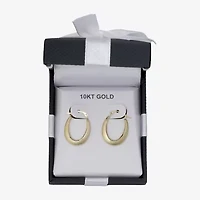 Womens 10K Gold 20mm Oval Hoop Earrings