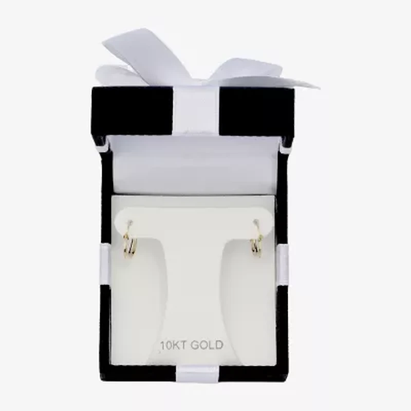 Womens 10K Gold 14.5mm Oval Hoop Earrings