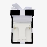 Womens 10K Gold 14.5mm Oval Hoop Earrings
