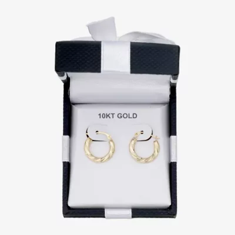 Womens 10K Gold 15mm Oval Hoop Earrings