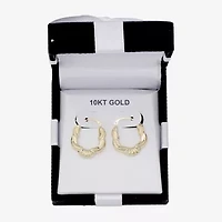Womens 10K Gold 20.6mm Flower Hoop Earrings