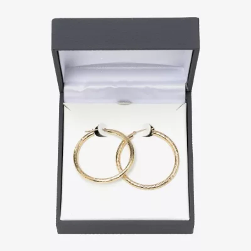 Womens 14K Gold 40mm Round Hoop Earrings