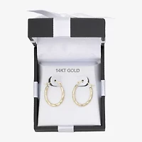 Womens 14K Gold 18mm Oval Hoop Earrings
