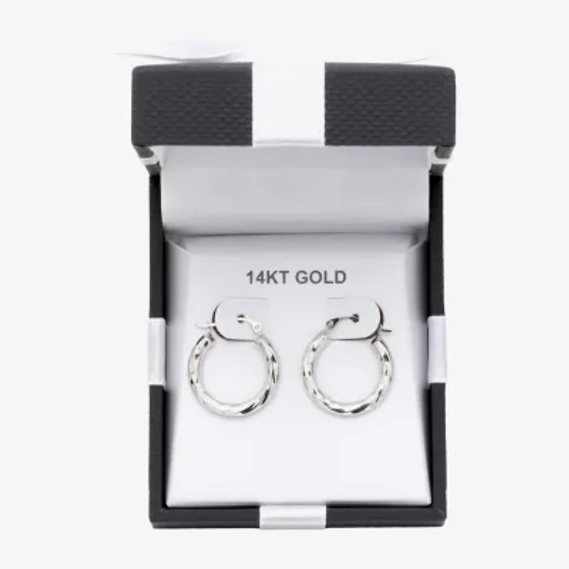 Womens 14K Gold 18mm Round Hoop Earrings