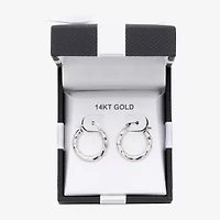 Womens 14K Gold 18mm Round Hoop Earrings
