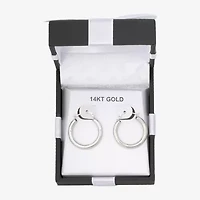 Womens 14K White Gold 20mm Round Hoop Earrings