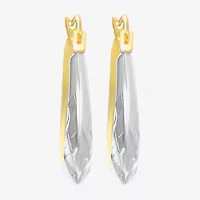 Womens 14K Two Tone Gold 20.9mm Round Hoop Earrings