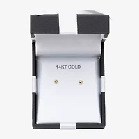 14K Gold 3mm Round Stud Earrings