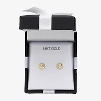 14K Gold 13mm Round Stud Earrings