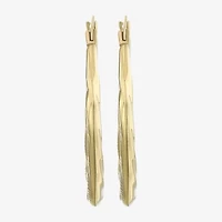14K Yellow Gold Patterned Hoop Earrings