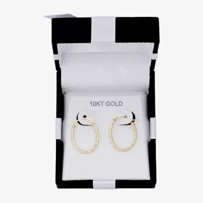 Womens 10K Gold 18mm Round Hoop Earrings