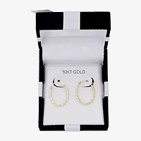 Womens 10K Gold 18mm Round Hoop Earrings