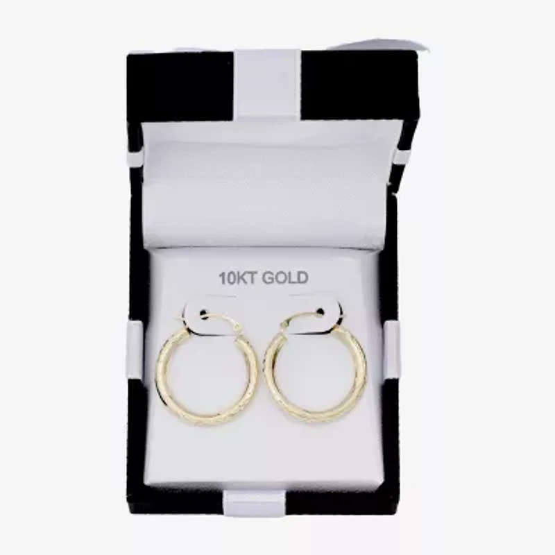Womens 10K Gold 22mm Round Hoop Earrings