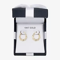 Womens 10K Gold 13mm Round Hoop Earrings
