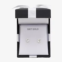 Heart Cubic Zirconia 10K Gold Stud Earrings