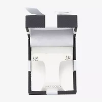 Cubic Zirconia 14K Gold 5mm Square Stud Earrings