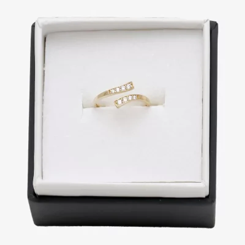 White Cubic Zirconia 10K Gold Adjustable Toe Ring