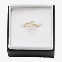 White Cubic Zirconia 10K Gold Adjustable Toe Ring