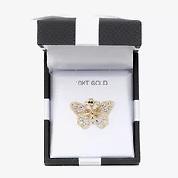 10K Tri-Tone Gold Butterfly Pendant