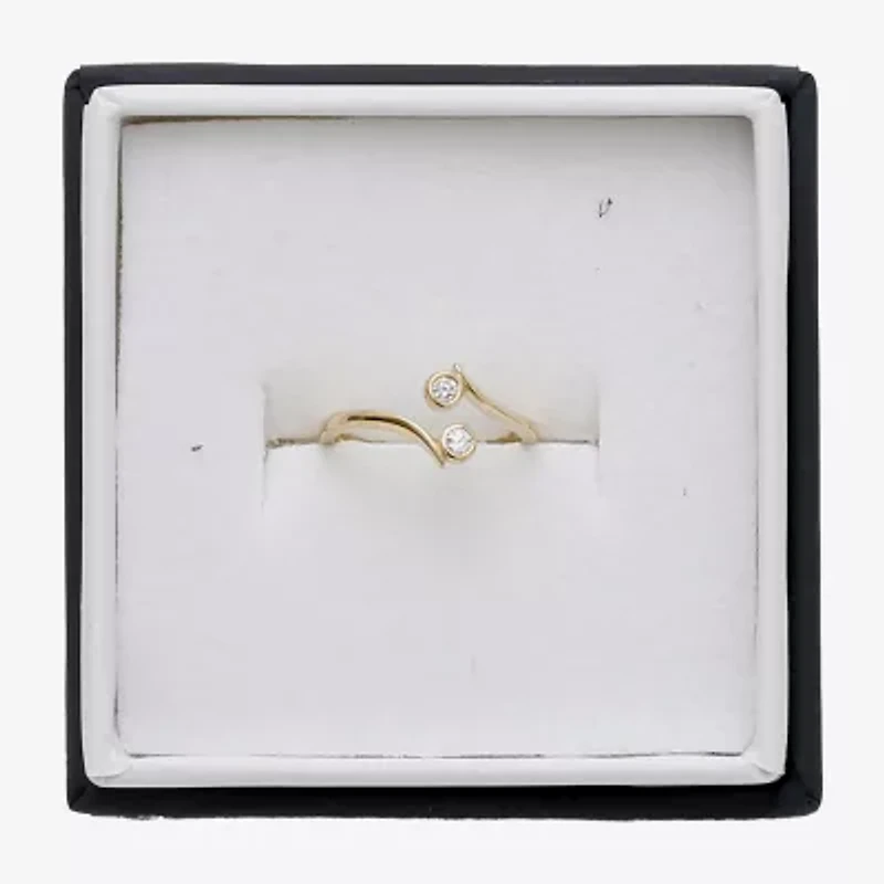 White Cubic Zirconia 10K Gold Adjustable Toe Ring