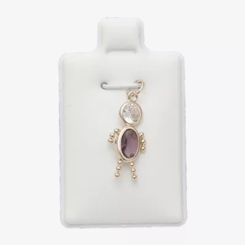 10K Gold February Birthstone Babies Boy Charm