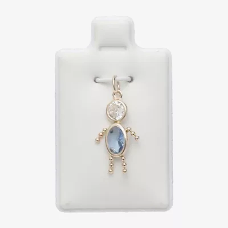 10K Gold March Birthstone Babies Boy Charm