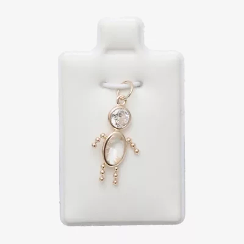 10K Gold April Birthstone Babies Boy Charm
