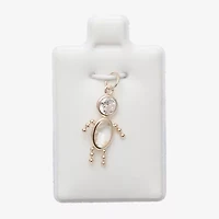 10K Gold April Birthstone Babies Boy Charm