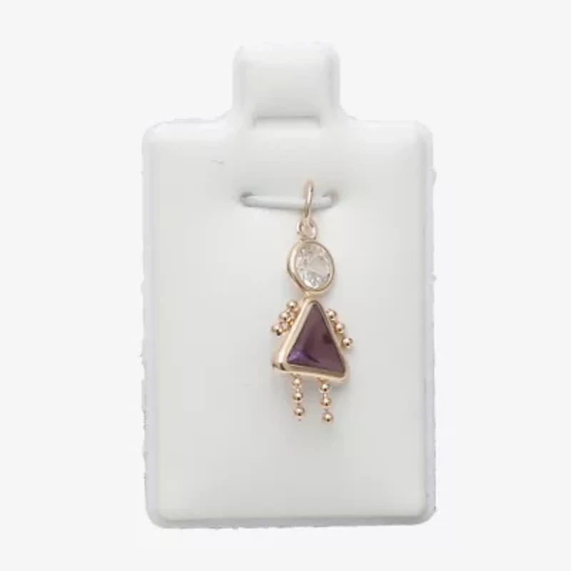 10K Gold February Birthstone Babie Girl Charm
