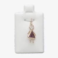 10K Gold February Birthstone Babie Girl Charm