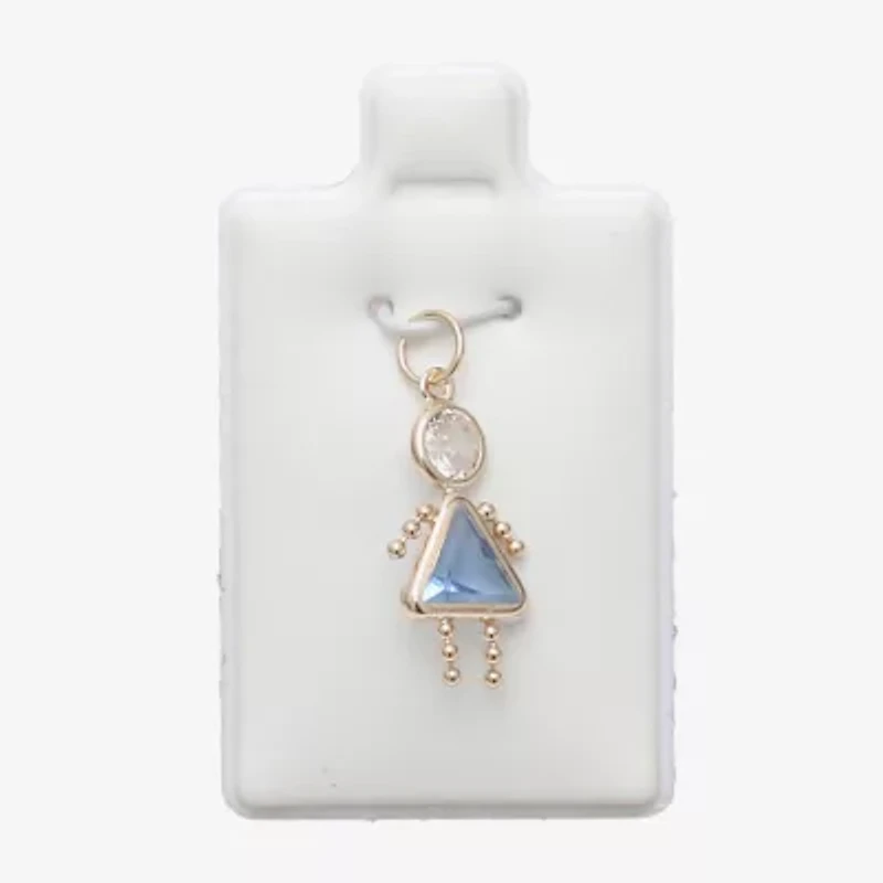 10K Gold March Birthstone Babies Girl Charm