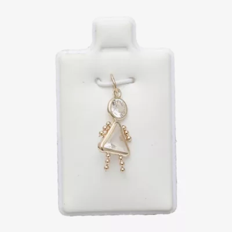 10K Gold April Birthstone Babies Girl Charm