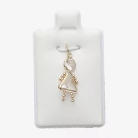 10K Gold April Birthstone Babies Girl Charm