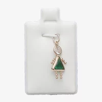 10K Gold May Birthstone Babies Girl Charm
